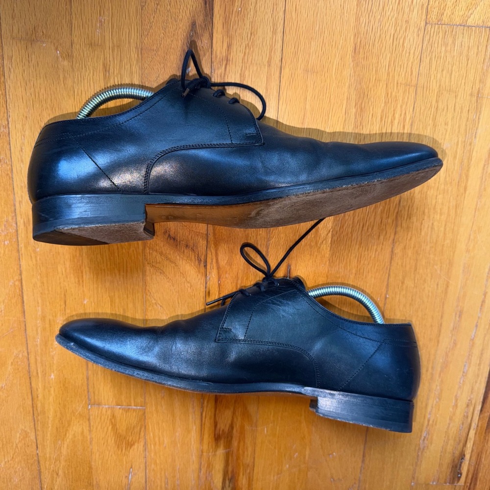 Magnanni Flex Black Leather Derby Dress Shoes EU 43.5 US‎ 10.5 Old Money Spain